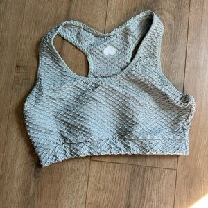 Textured Gray Sports Bra